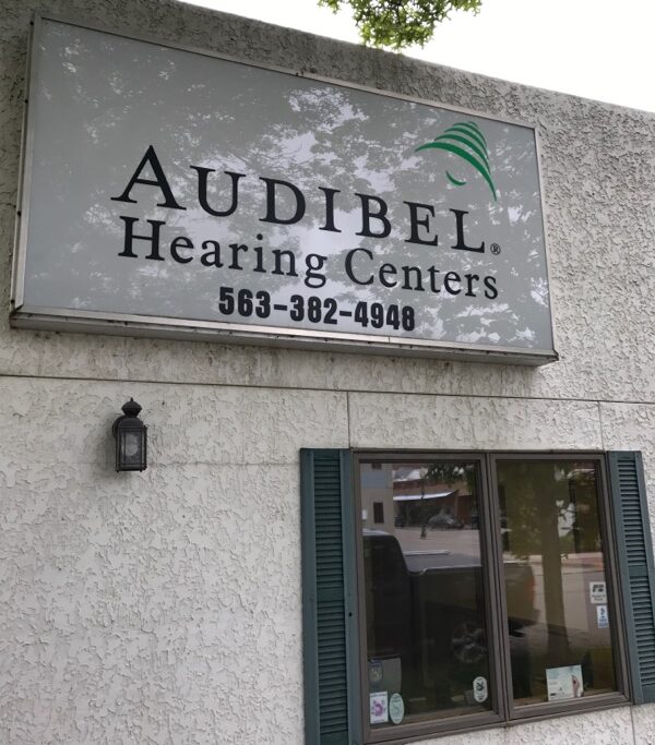 sign on Audibel Hearing Centers office in Decorah